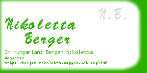 nikoletta berger business card